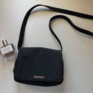 𐙚 Nine West Black Fabric Crossbody Bag With Adjustable Strap